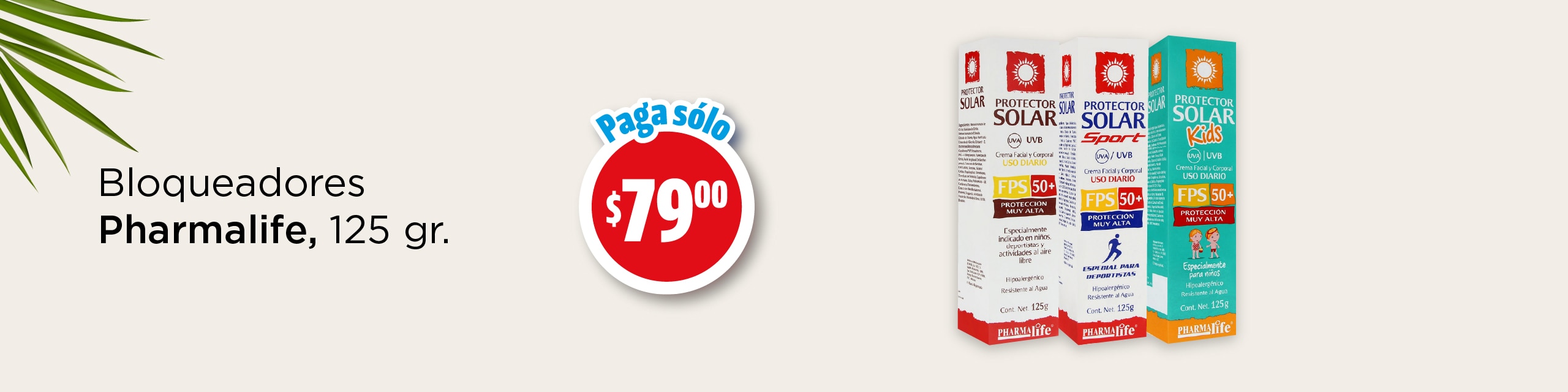 bloqueadores pharmalife $79 pesos